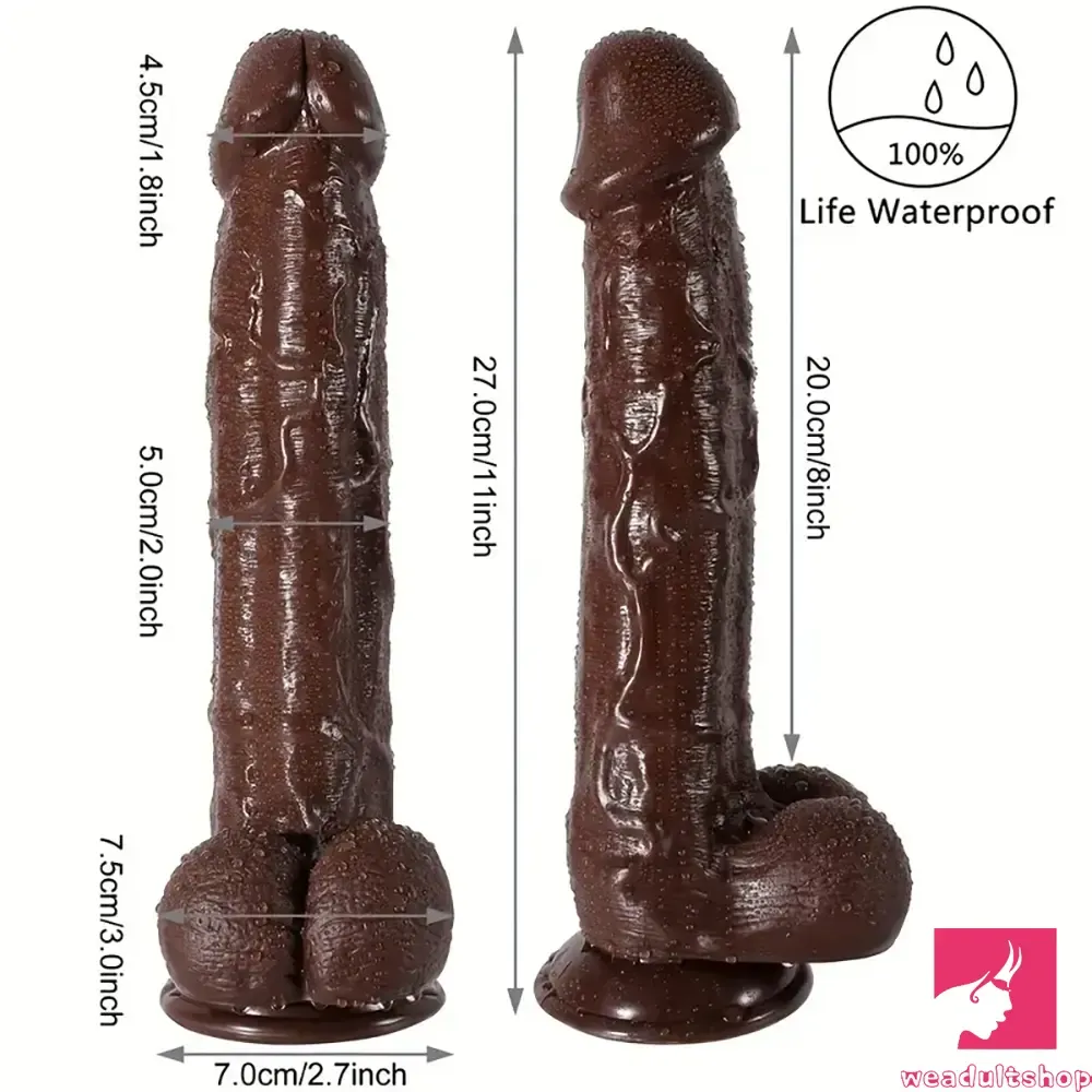 11in Big Ebony Silicone Soft Dildo Adult Sex Toy For Female Male Sex