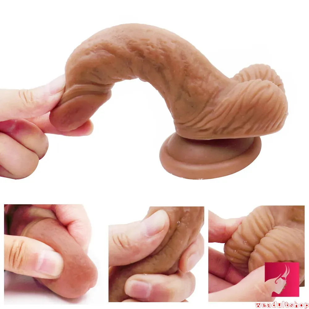 6.1in Girl Using Dildo Soft Flexible Sex Toy For Women