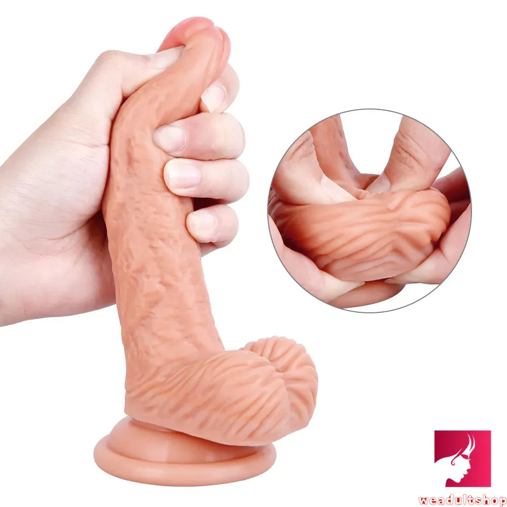 6.3in Curved Flexible Young Looking Dildo Adult Toy For Females