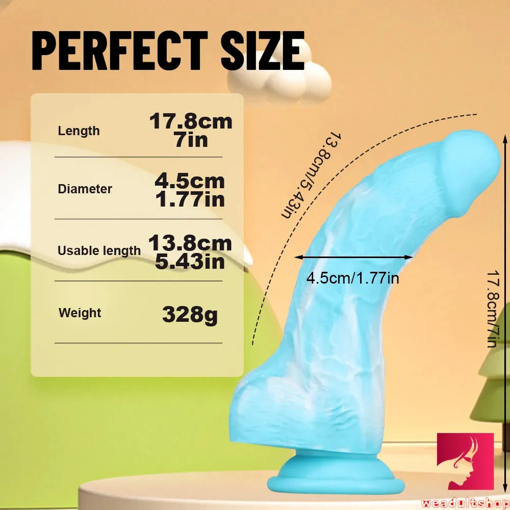 7in Curved Flexible Real Feeling Dildo For Women Masturbation