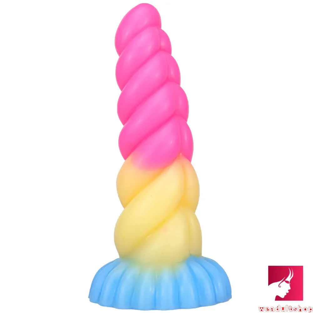 8.07in Fantasy Spiral Flexible Butt Plug Dildo For Women Orgasm