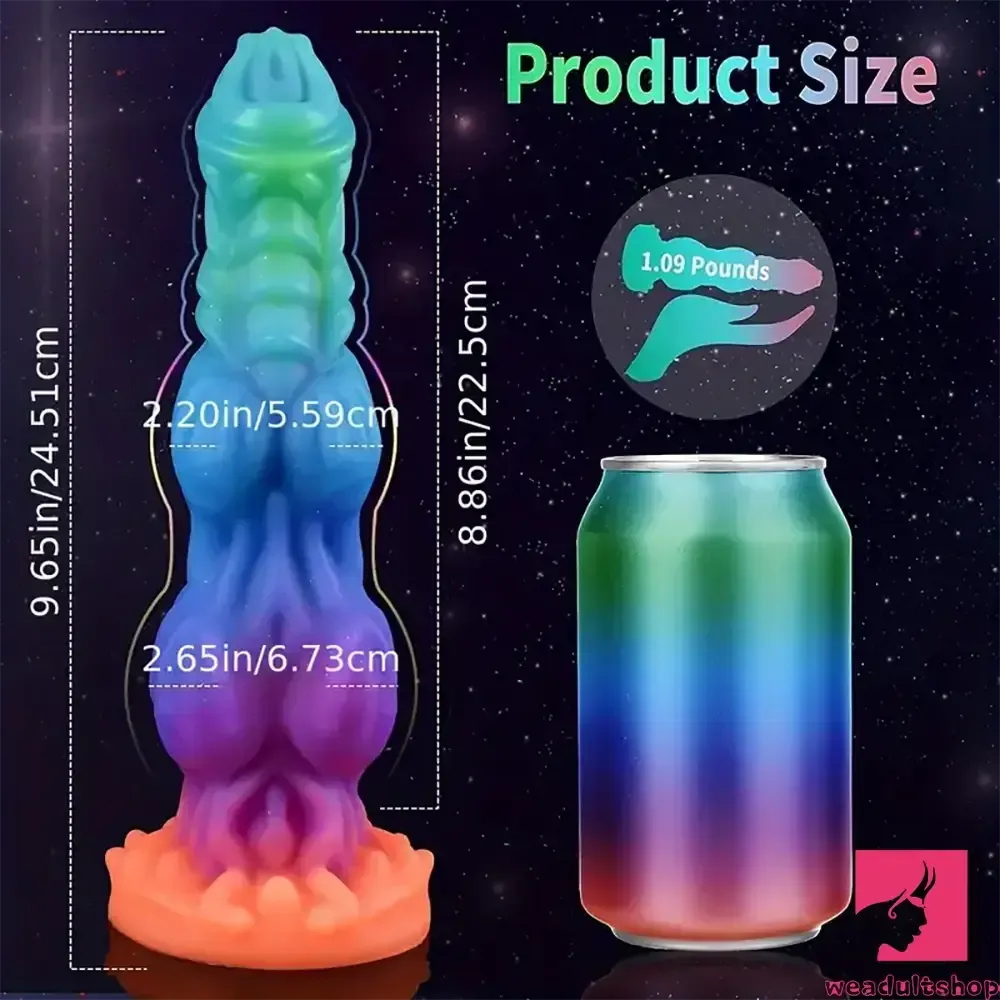 9.65in Real Silicone Soft Glowing Fantasy Dildo For Anal Expansion
