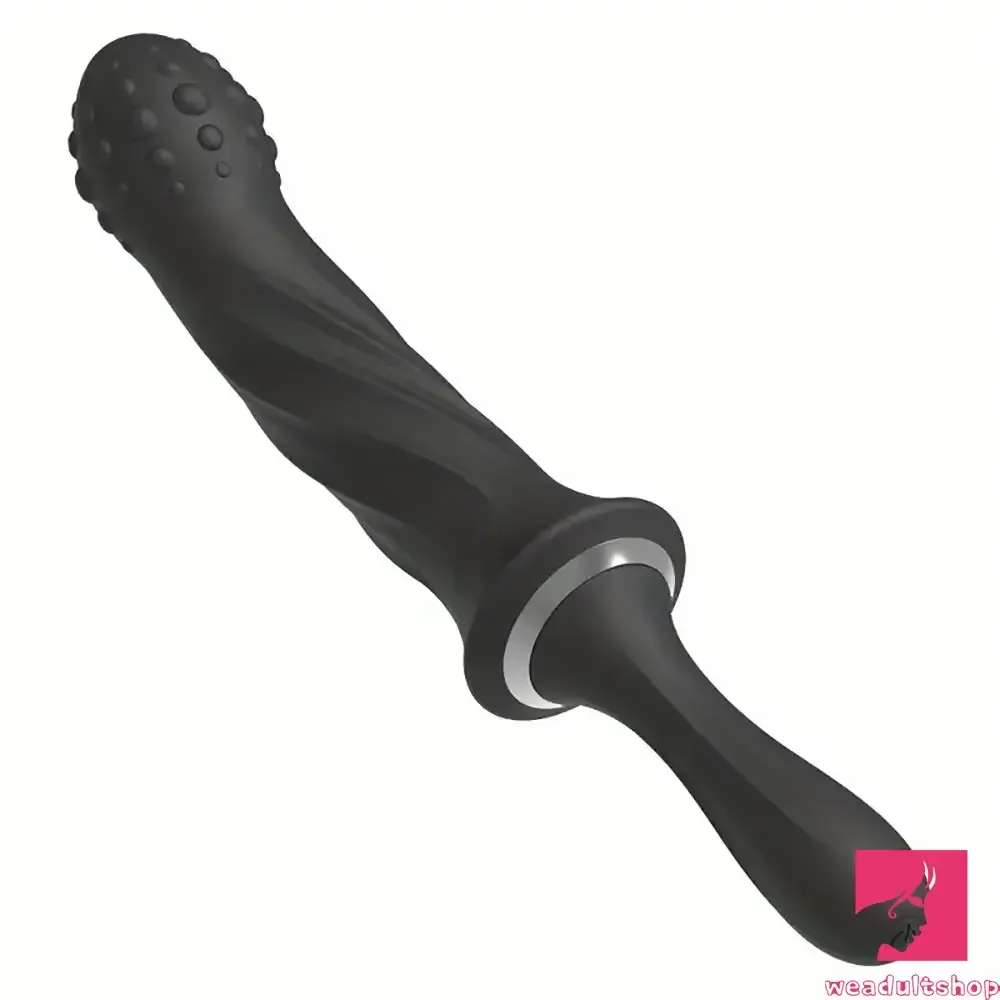 9.65in Silicone Soft Vibrating Dildo With Handle For Anal Stimulator