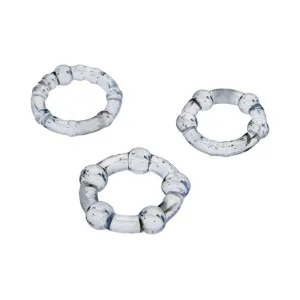 A&e Triple Erection System Set Of 3 Cock Rings Clear