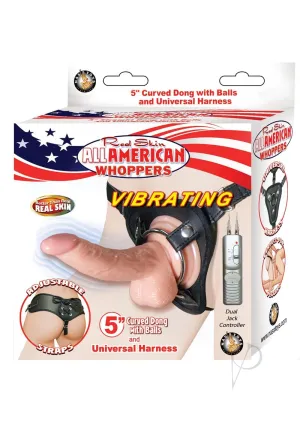Aaw 5 Vibe Curved Dong W/harness Flesh