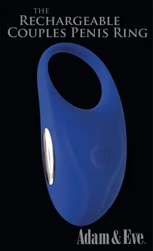 Adam & Eve Rechargeable Couples Penis Ring - Blue