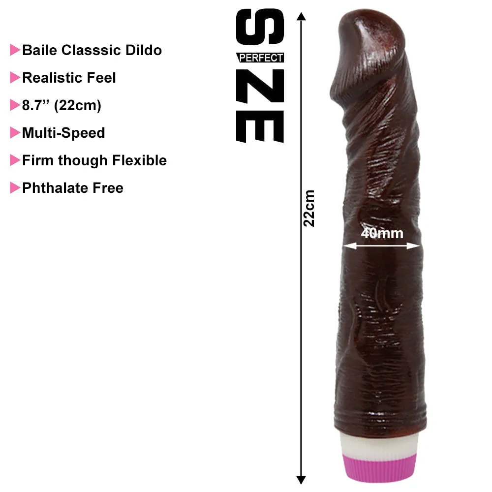 Baile Classic Realistic 8.7 Veined Vibrating Dildo
