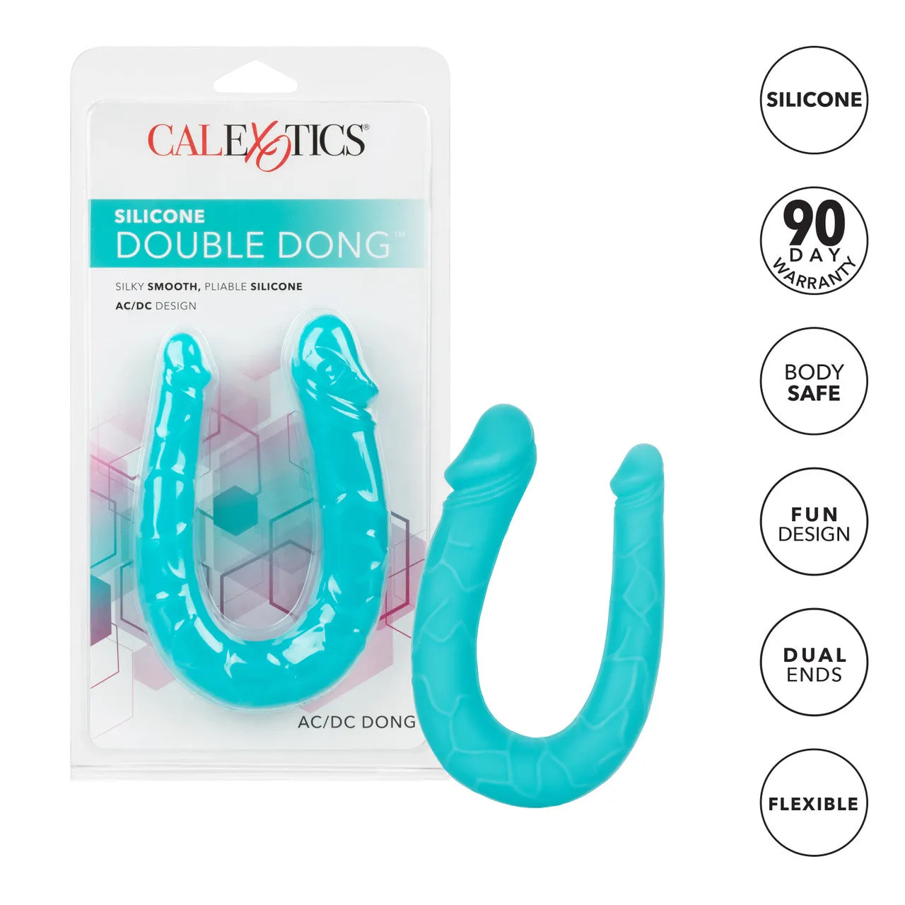 CalExotics Boundless AC/DC Dong 30cm Silicone Double Ended Dildo Teal