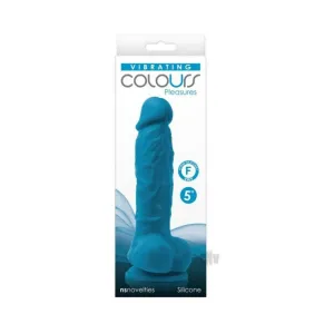 Colours Pleasures Vibrating 5 Dildo - Blue