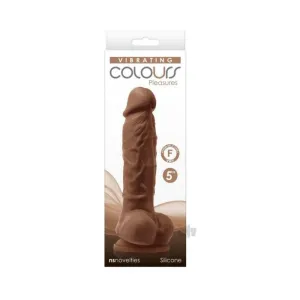 Colours Pleasures Vibrating 5 Dildo - Brown