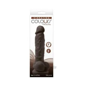 Colours Pleasures Vibrating 5 Dildo - Dark Brown