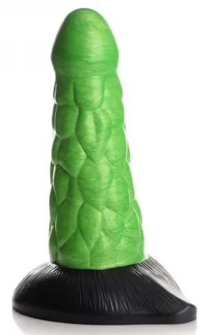 Creature Cocks Radioactive Reptile Thick Scaly Silicone Dildo - Green/Black