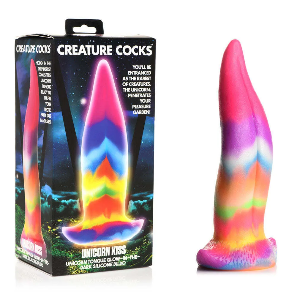 Creature Cocks Unicorn Kiss Silicone Dildo Tongue Anal Glow in the Dark Sex Toy