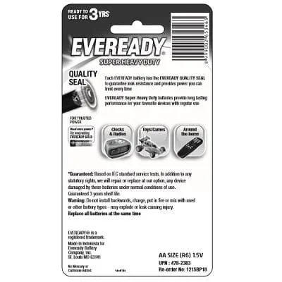 Eveready - Super Heavy Duty M1215 AA Battery Value Pack