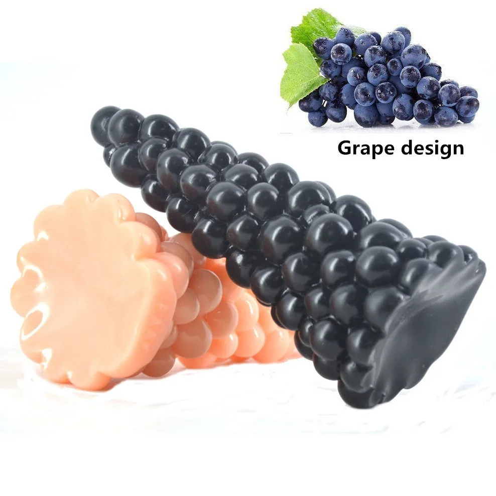 FAAK Grape Realistic Big Anal Plug Beads G-spot Clitoris Dildo Toy