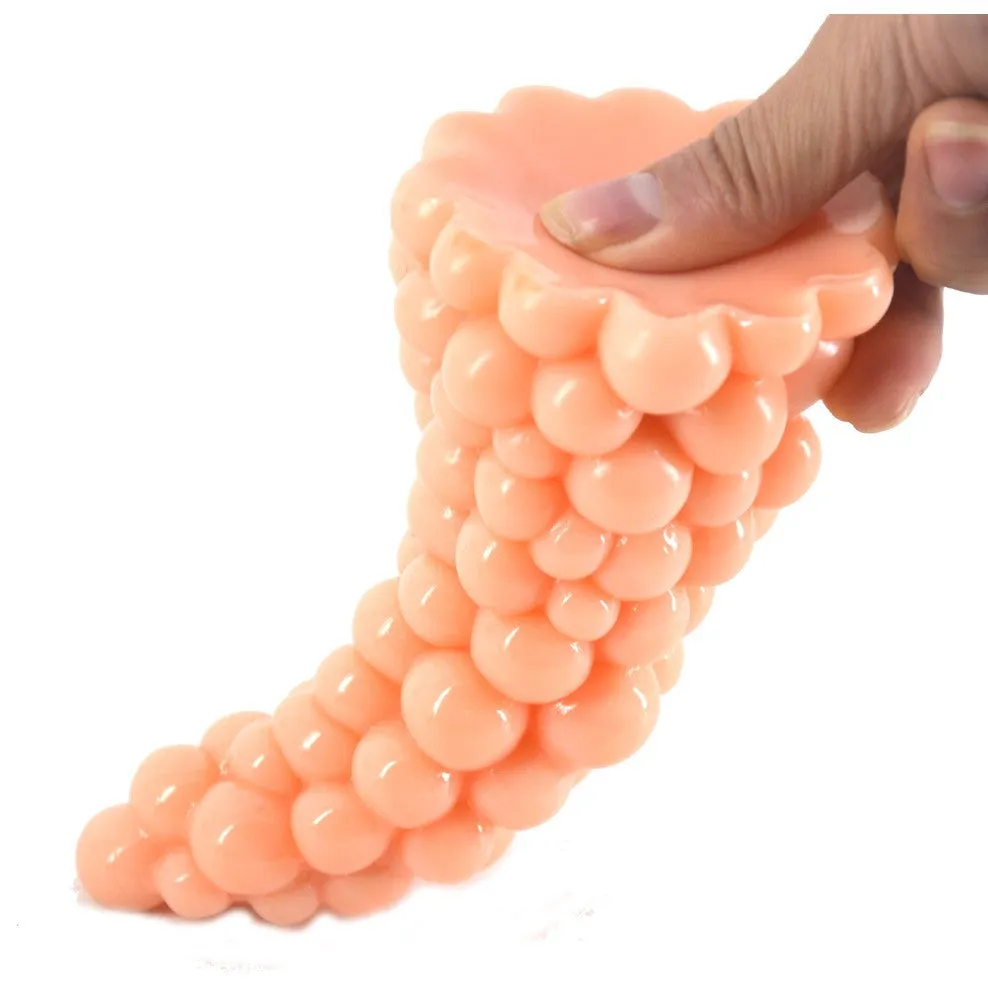 FAAK Grape Realistic Big Anal Plug Beads G-spot Clitoris Dildo Toy