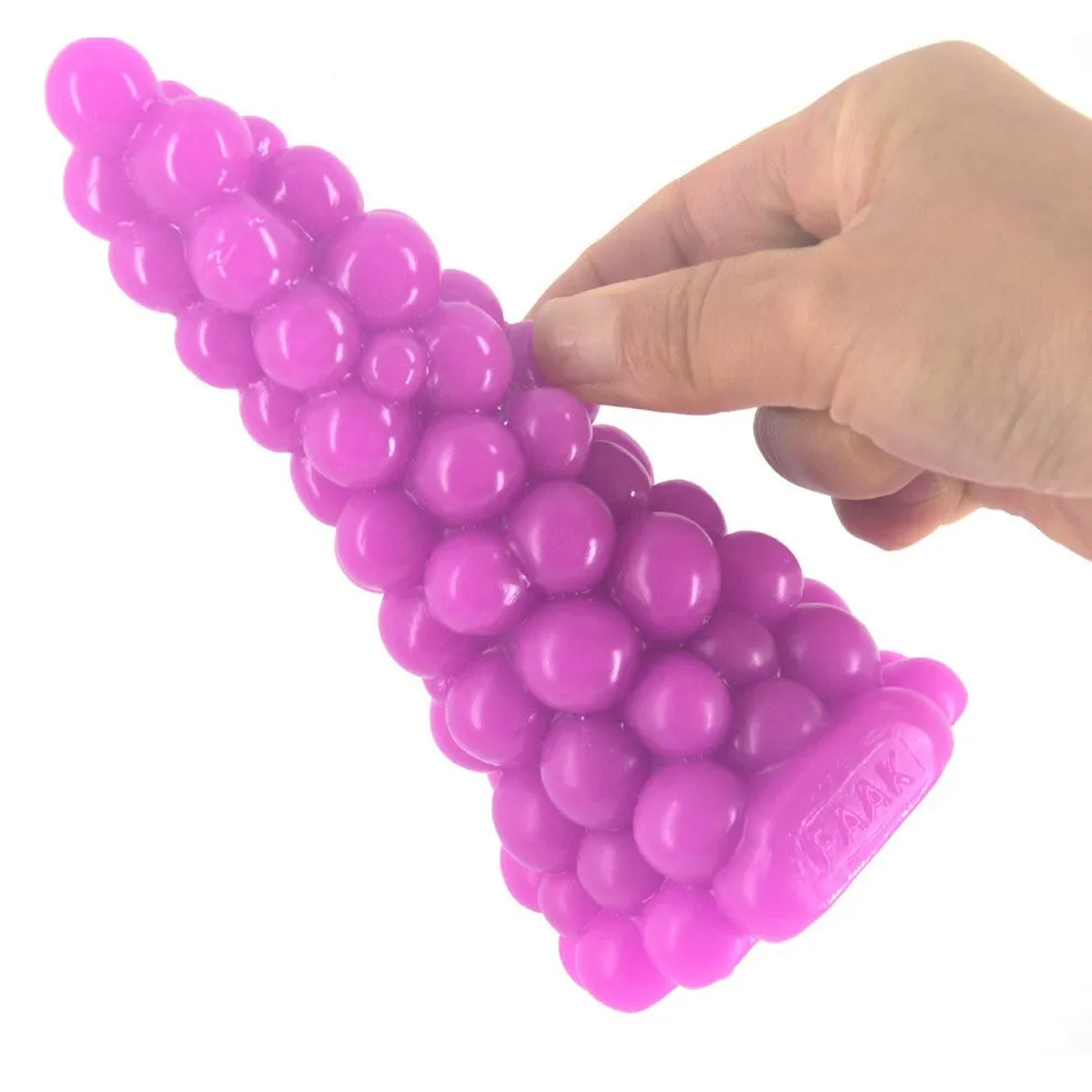 FAAK Grape Realistic Big Anal Plug Beads G-spot Clitoris Dildo Toy