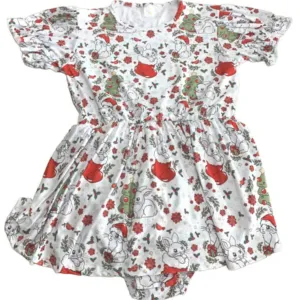 Holiday Bunny Romper Dress