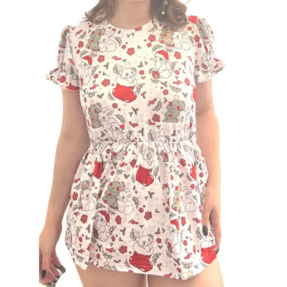 Holiday Bunny Romper Dress