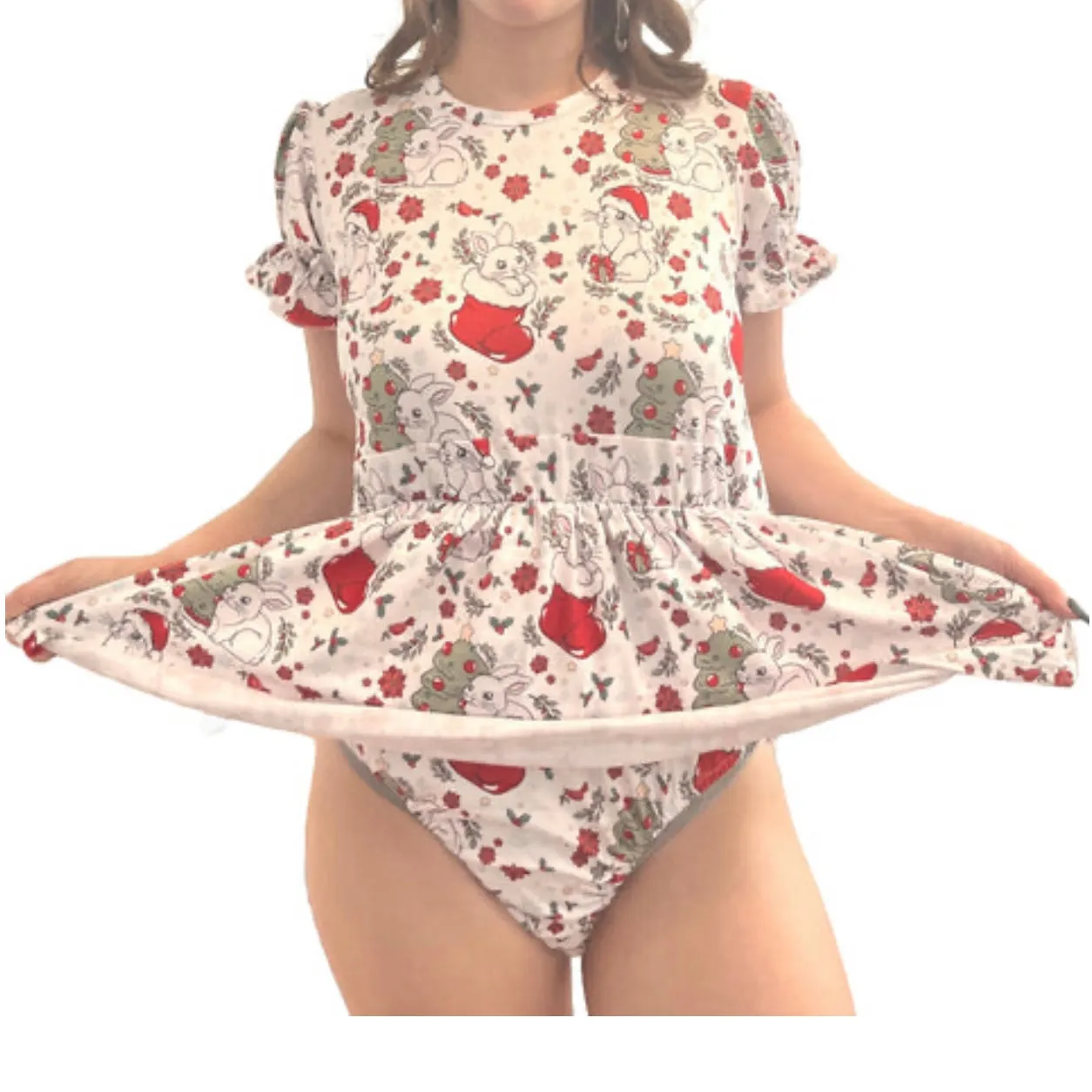 Holiday Bunny Romper Dress