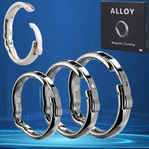 Magnetic Metal Stainless Steel Penis Cock Ring Adjustable Erection Aid Sex Toy
