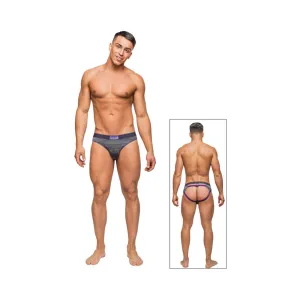 Male Power Heather Haze Cutout Thong Grey Lx