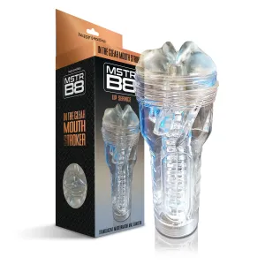 MSTR B8 In the Clear Mouth Stroker. Lip Service Canister