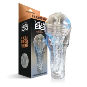 MSTR B8 In the Clear Pussy Stroker. Squeeze Box Canister