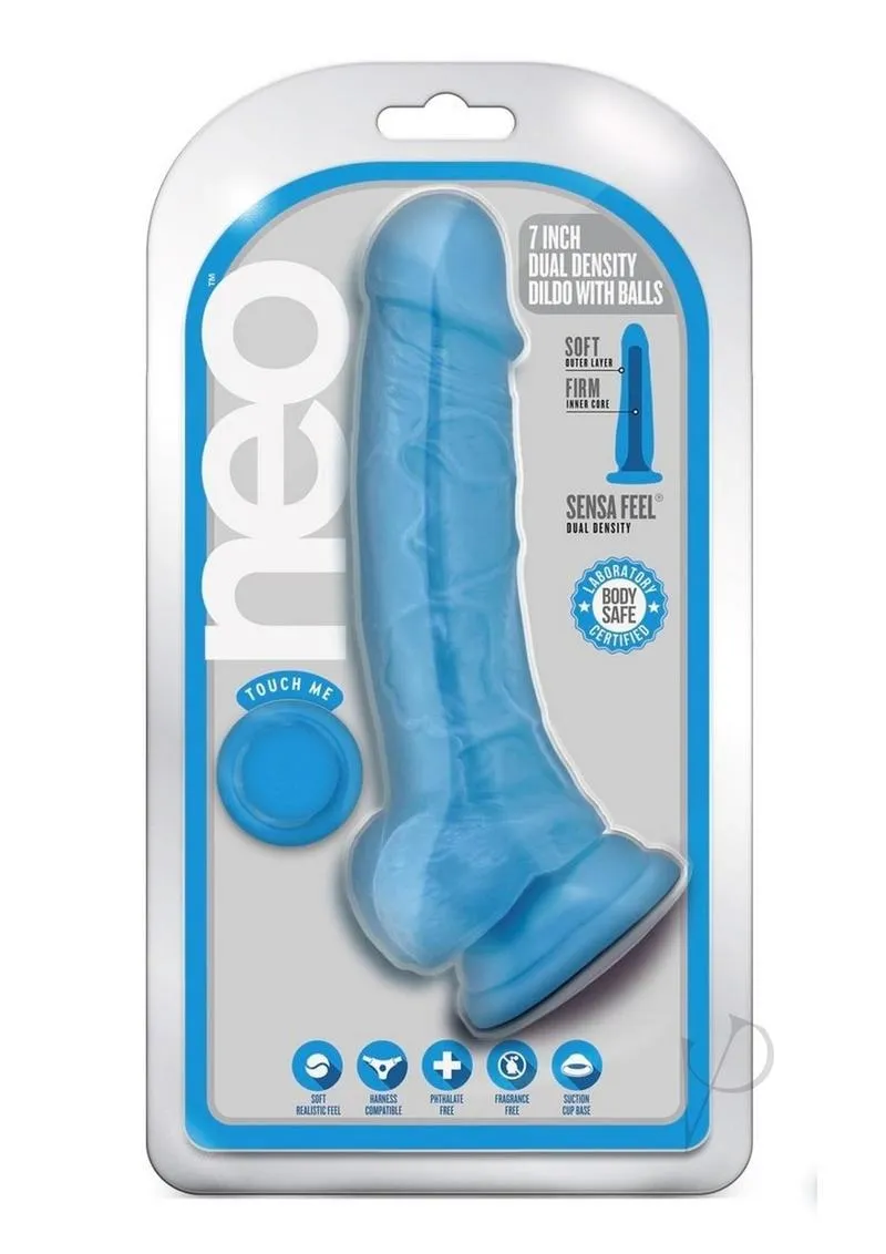 Neo Dual Density Cock W/balls 7.5 Blue