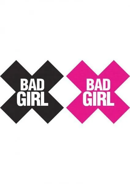 Peekaboos Bad Girl Pasties - 2 Pairs 1 Black/1 Pink