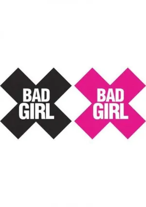 Peekaboos Bad Girl Pasties - 2 Pairs 1 Black/1 Pink
