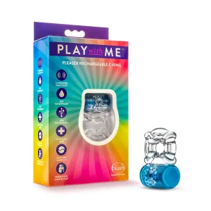 Play with Me Pleaser Rechargeable Vibrating C-Ring Blue