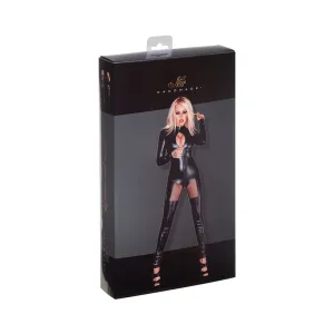 Powerwetlook Overall With Tulle Inserts And 3-way Zipper Small