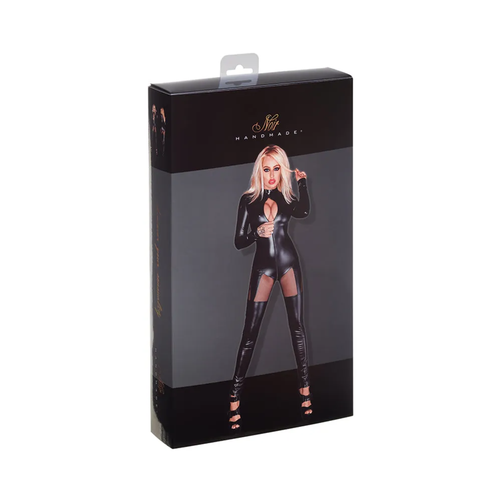 Powerwetlook Overall With Tulle Inserts And 3-way Zipper Small
