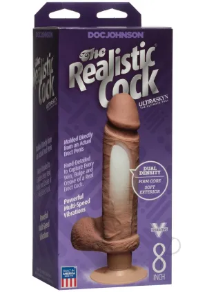 Realistic Cock 8 Brown Vibrating