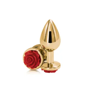 Rear Assets Rose Anal Plug - Medium - Red