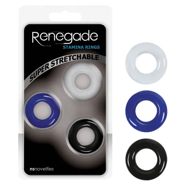 Renegade Stamina Rings Coloured Cock Rings - Set of 3