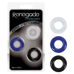 Renegade Stamina Rings Coloured Cock Rings - Set of 3