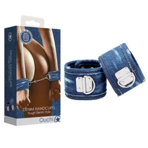 Shots Ouch Demin Handcuffs - Blue