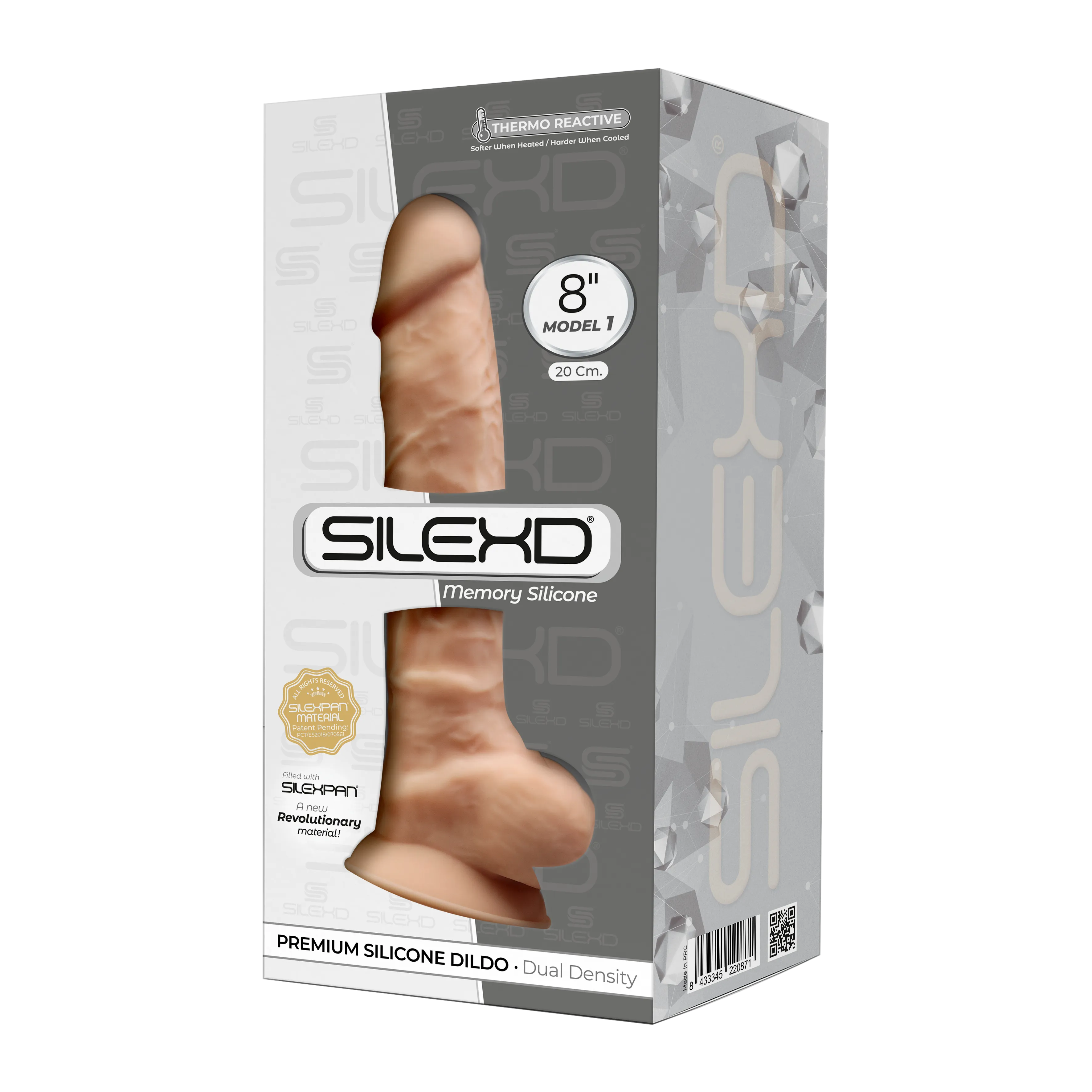 SILEXD 8 Realistic Veined Silicone Dildo Suction Cup Dong Balls Couples Sex Toy