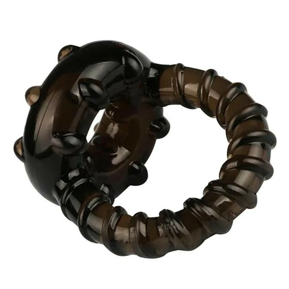 Soft Silicone Dual Cock Ring Time Delay Ejaculation Men Sex Toy