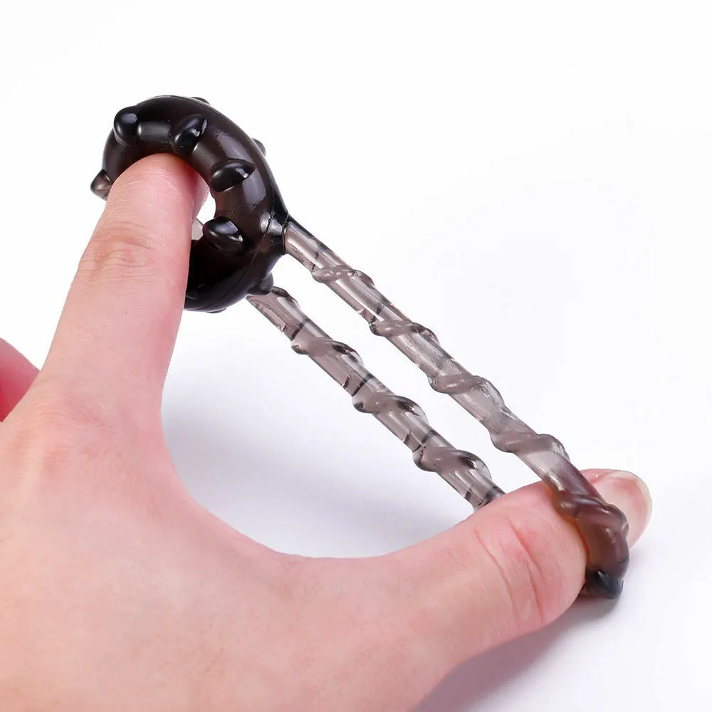 Soft Silicone Dual Cock Ring Time Delay Ejaculation Men Sex Toy