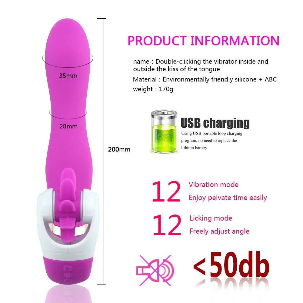 Tongue Licking Charging Heating Rotation Vibrator
