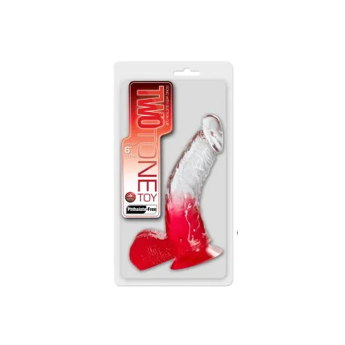 Two Tone 6 PVC Dong in Clear/Red
