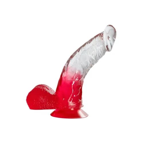 Two Tone 6 PVC Dong in Clear/Red